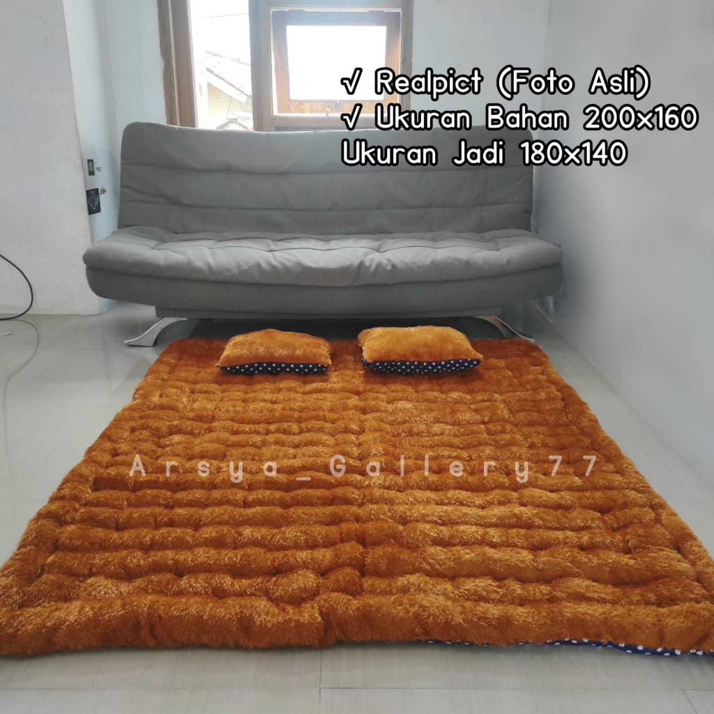 DEW Kasur Gender Bulu Rasfur 200x160 / 200x200 ( UKURAN BAHAN ) Bonus 2 Bantal Gratis Kasur Lantai