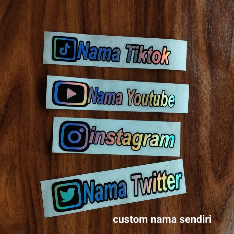 

STIKER NAMA SOSMED HOLOGRAM CUTTING