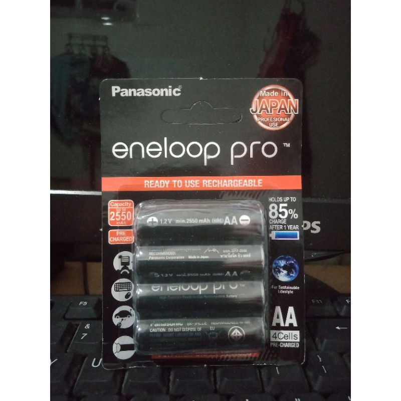 BATERAI PANASONIIC ISI ULANG RECHARGEABLE ENELOOP PRO AA ISI 4 2550MAH BATERE BATTERY