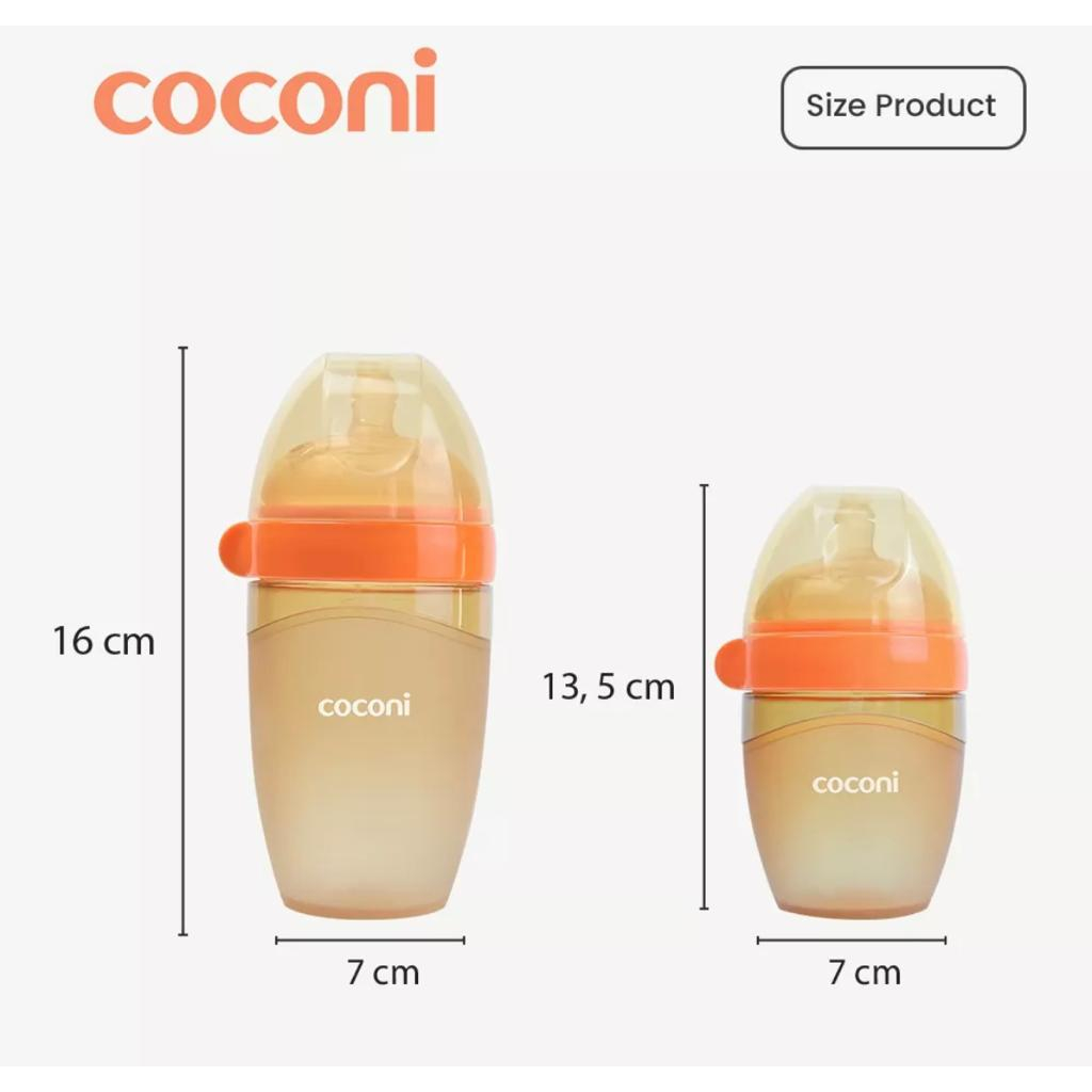 Coconi Ultra Wide Neck Baby Silicone Bottle 150ml / 210ml | Botol Dot Susu Bayi Anak Silicone Food Grade BPA FREE