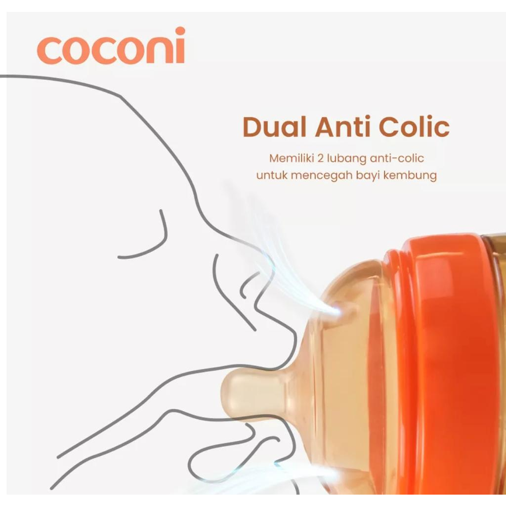 Coconi Ultra Wide Neck Baby Silicone Bottle 150ml / 210ml | Botol Dot Susu Bayi Anak Silicone Food Grade BPA FREE