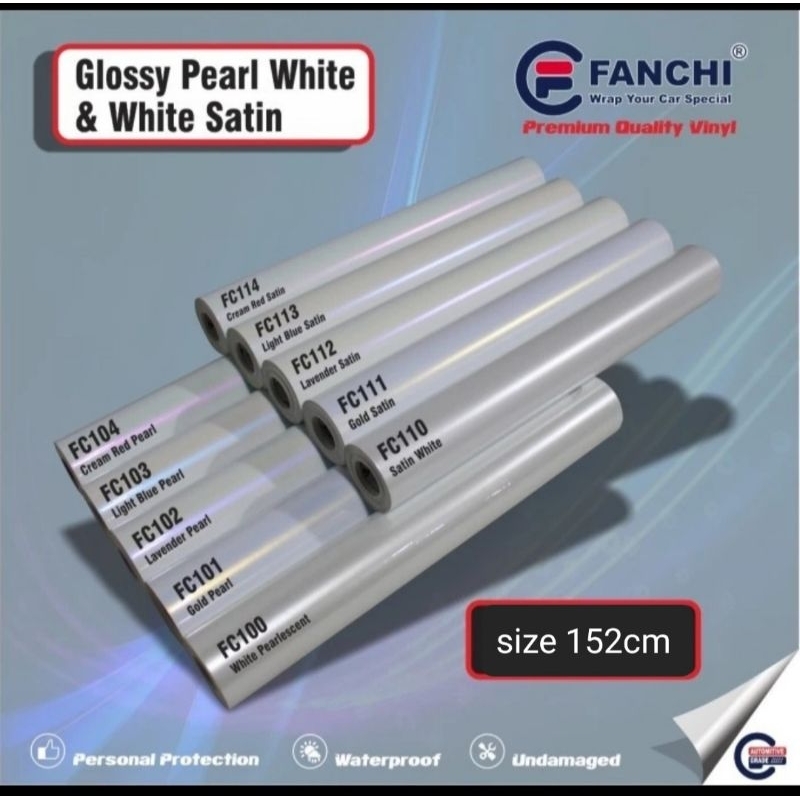 152cm Sticker FANCHI Glossy Pearl & Satin White Series Lebar 152cm Permeter