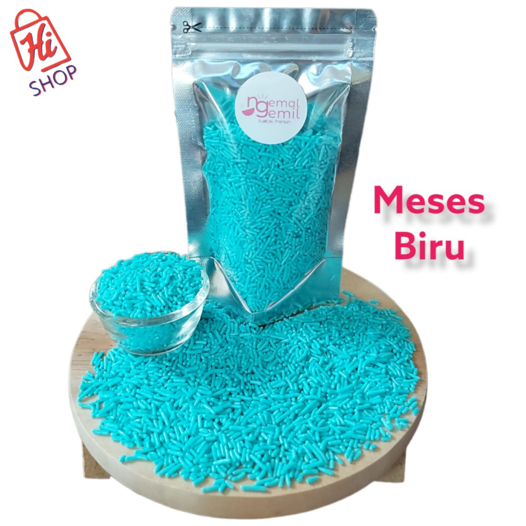 

Meses Pouch Biru Meses Butiran Coklat Sprinkle Topping Donut Kue Bolu Kualitas Premium