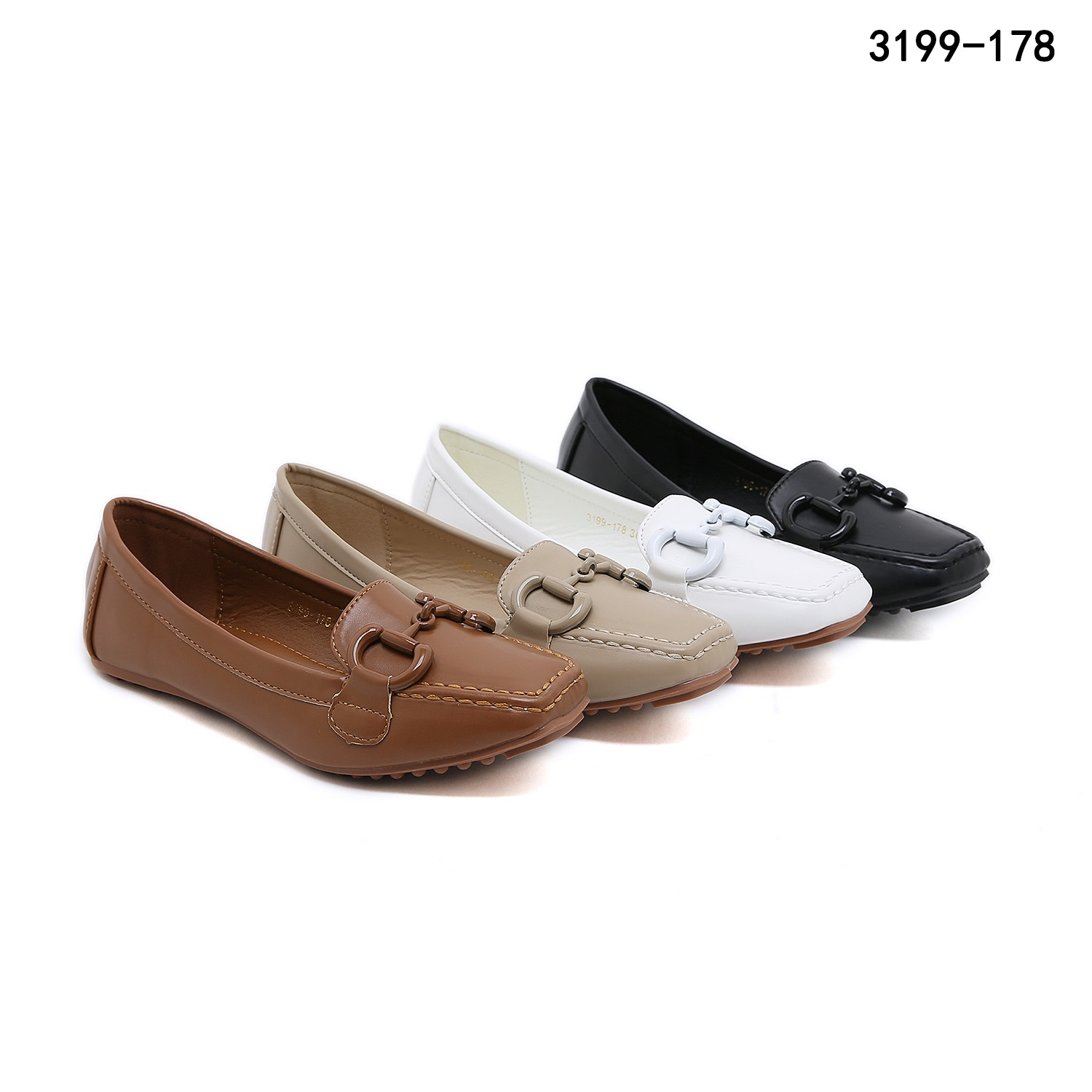 gc 3199-178 Leather Horsebit Loafer Flat Shoes