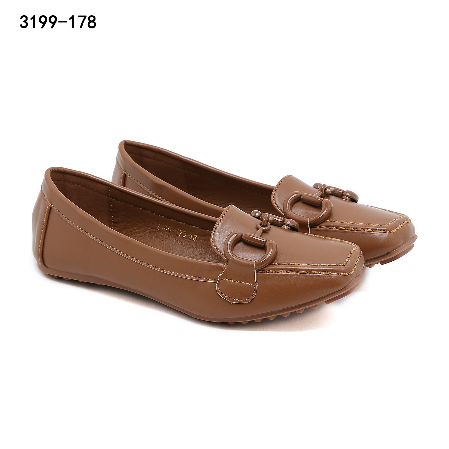 gc 3199-178 Leather Horsebit Loafer Flat Shoes