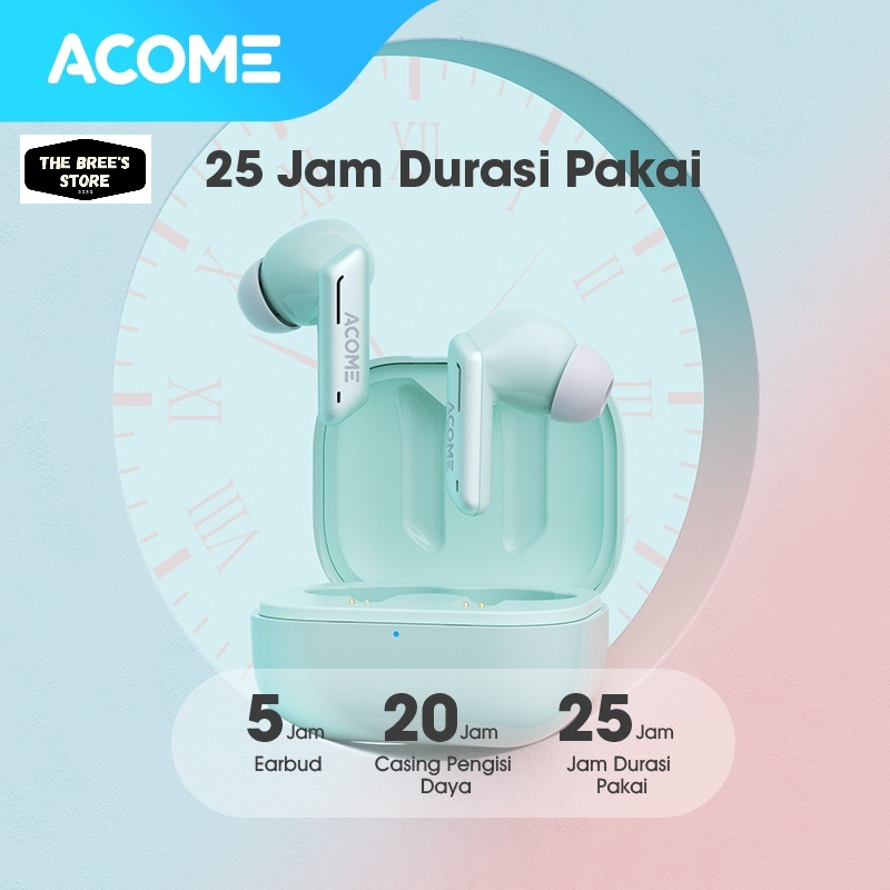 Acome True Wireless Earbuds Headset Bluetooth 5.3 TWS LED Garansi Resmi 1 Tahun Airdots T6