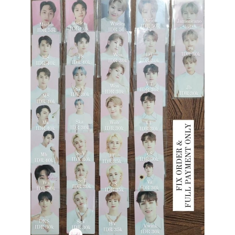 SEVENTEEN CAFE TRADING CARD SET SEALED UNSEALED wonwoo mingyu joshua