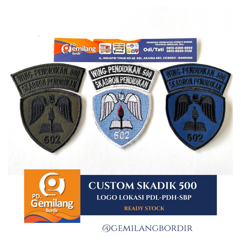 Badge Skadron Pendidikan (SKADIK 500) | Badge logo lokasi tni skadik 500 | PDL PDH SBP