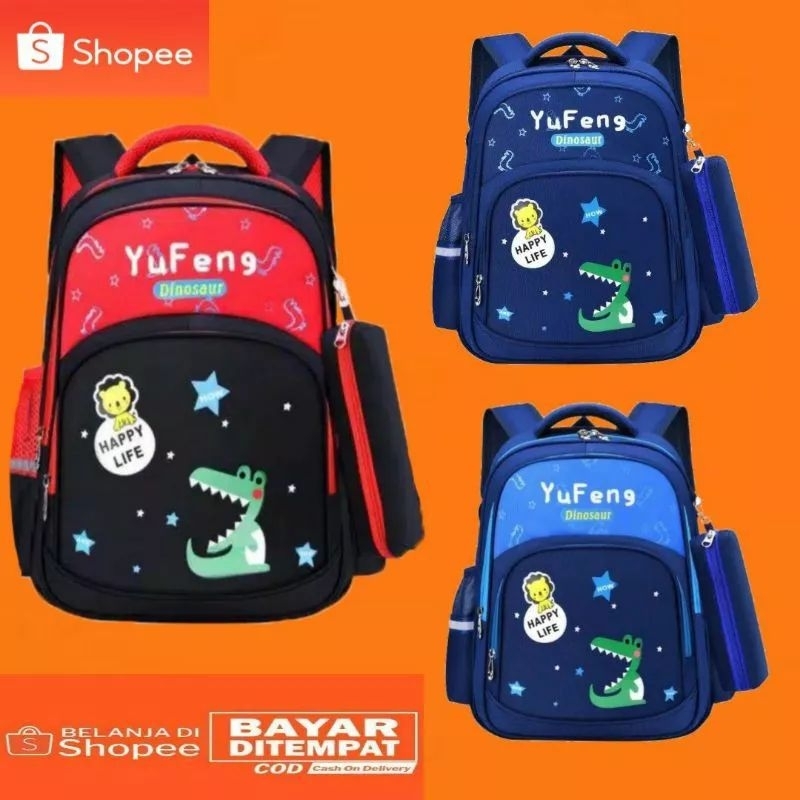 Tas Ransel Anak  Sekolah Sd Tk Karakter Dino Tas Sekolah Anak Sd TK Laki Laki Perempuan Unisex