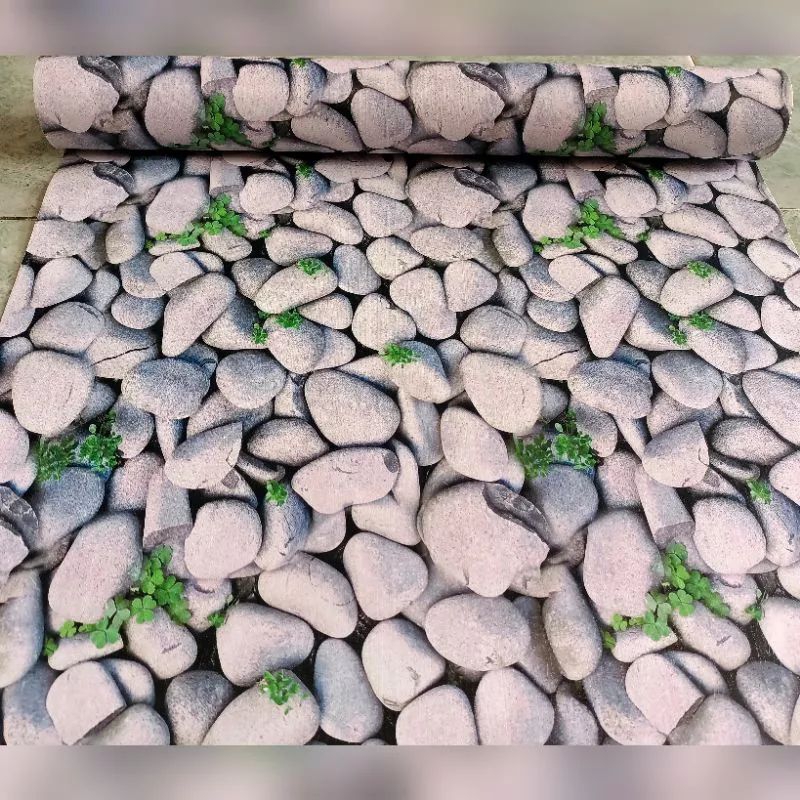 Wallpaper Sticker Dinding Motif Batu Marmer Marble Kerikil  Natural Dan Mewah Cocok Untuk Teras Ruan