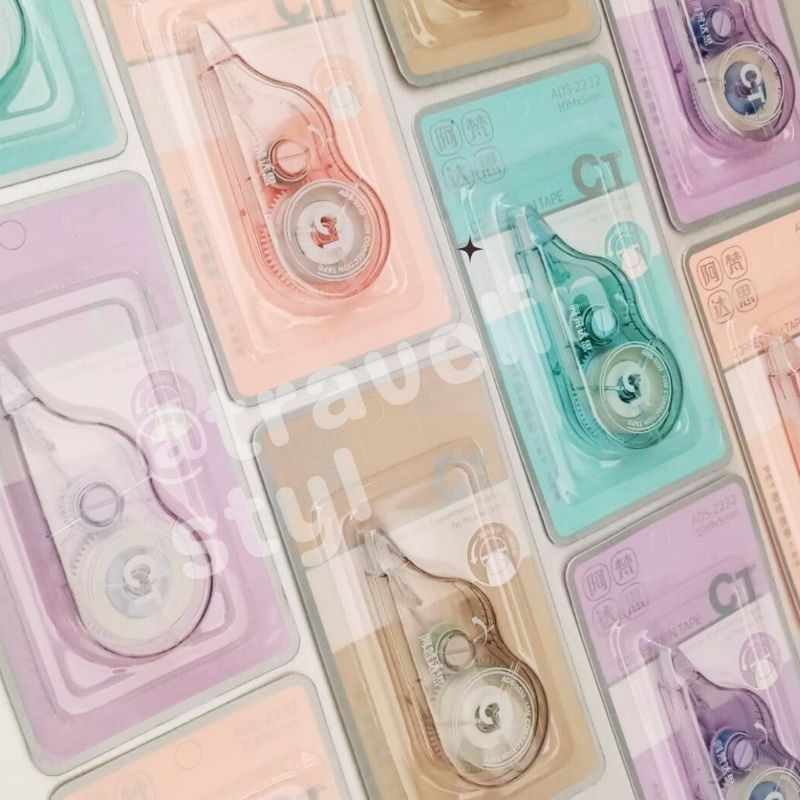 

Correction Tape Warna Pastel / Tip-Ex Kertas / Stipo Kertas/Pita Koreksi