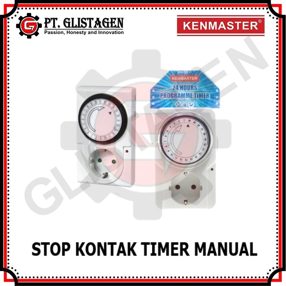 KENMASTER Stop Kontak Timer Listrik Manual Analog 24 Jam ORIGINAL