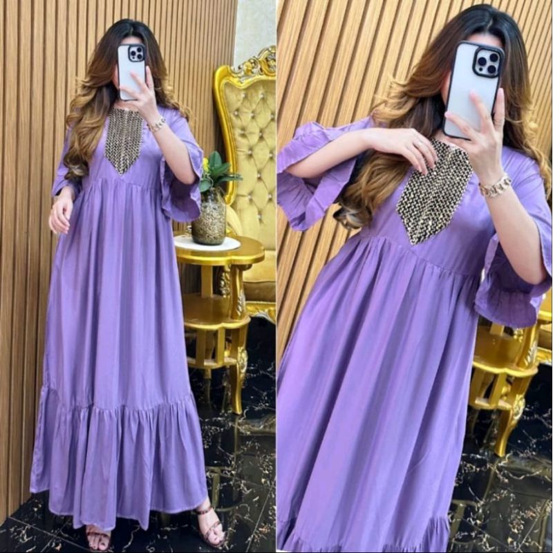 [BISA COD BAYAR DIRUMAH] LONGDRESS AMEERA LENGAN 3/4 RENDA SULTAN REALPIC // DRESS AMEERA CANTIK ANTI GERAH // DASTER ARAB RENDA