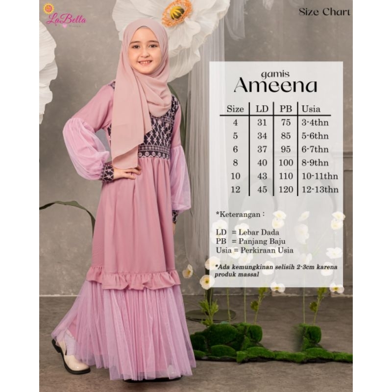 Ameena by labella | gamis anak | baju anak labella | rekomendasi gamis anak | gamis pesta