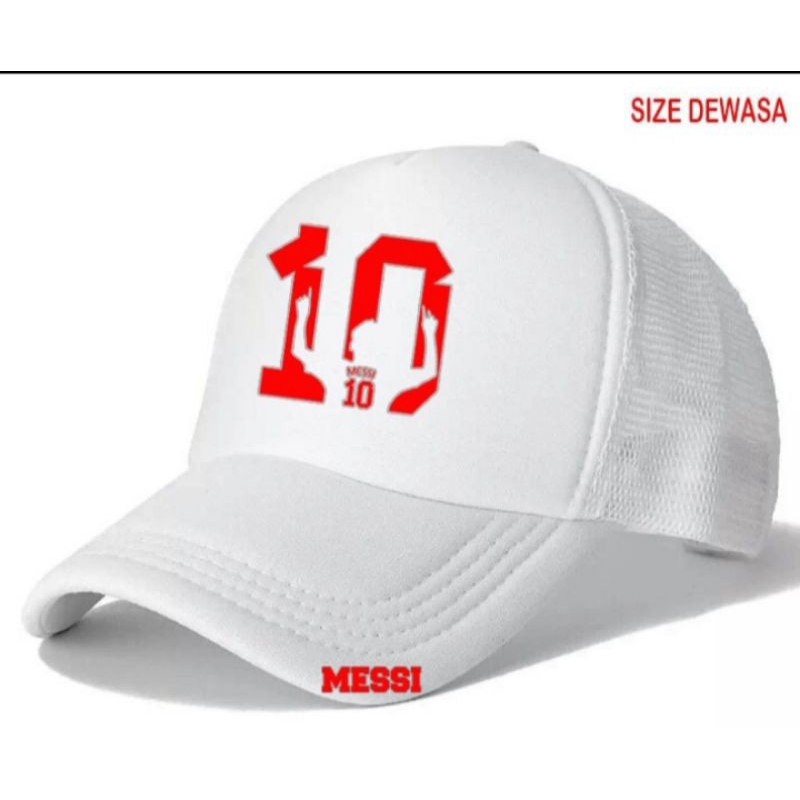 topi trucker premium logo nama,messi nomor angka 10