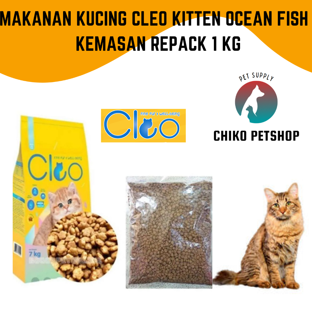 [REPACK] Makanan kucing CLEO Kitten Ocean Fish Kemasan 1 kg