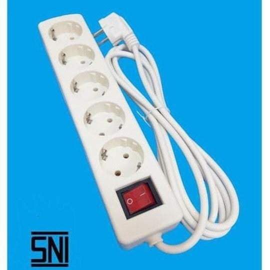 Stop Kontak 5 Lubang + Kabel 3 Meter Terminal Colokan 5lubang 3meter