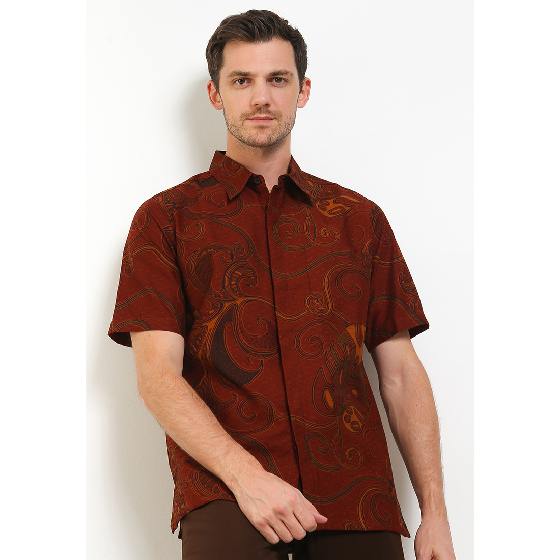 ArjunaWeda Hem Pria Batik Daun