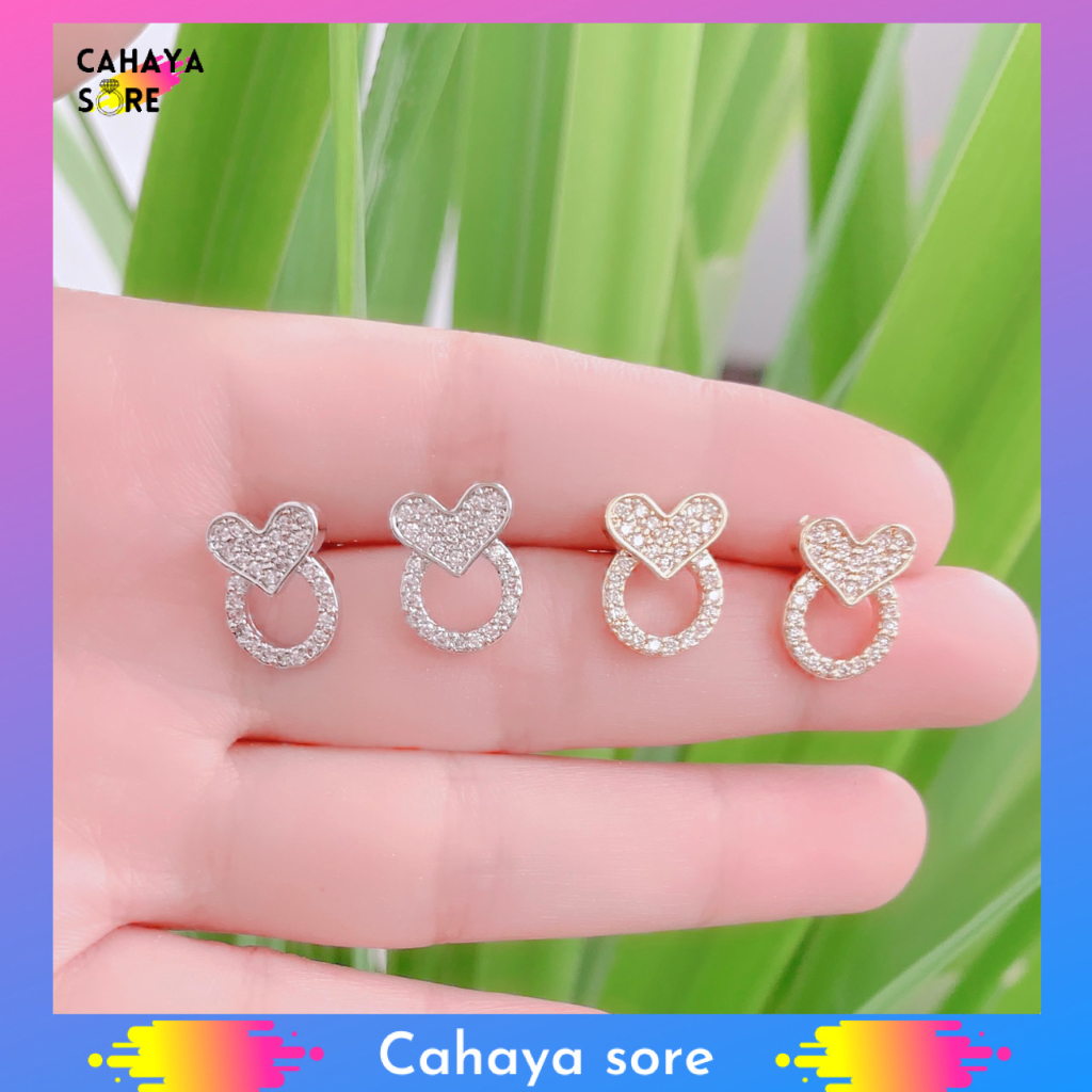 Anting Xuping Gold Silver Anting Dewasa Model Clip Giwang Love AD42