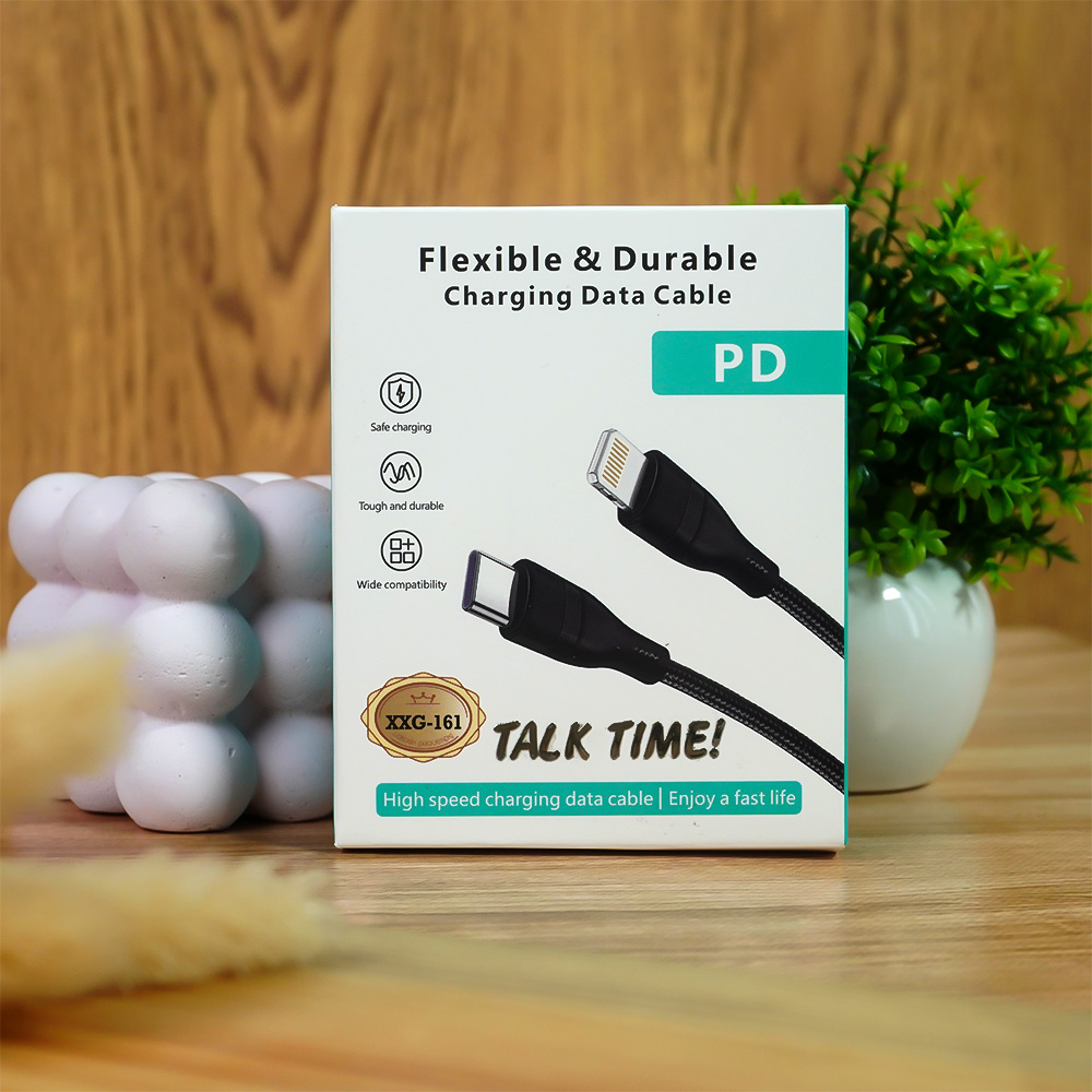 KABEL CHARGER C TO LIGHT NING KABEL TALKTIME XXG-161 C TO LIGHT NING KABEL FAST CHARGING TALKTIME
