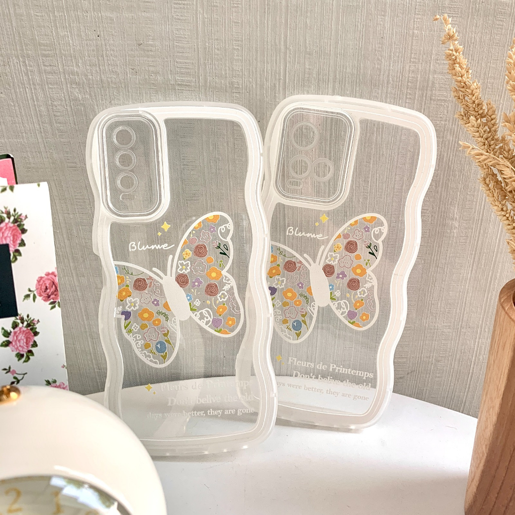 SOFTCASE WAVE BUTTERFLY case oppo a15 a16 a16k a16e a17 a17k a1k realme a31 2020 a3s c1 a52 a92 a53 a33 a54 a57 2022 a5s a7 f9 a74 a76 a96 a9 a5 reno 4f 5 6