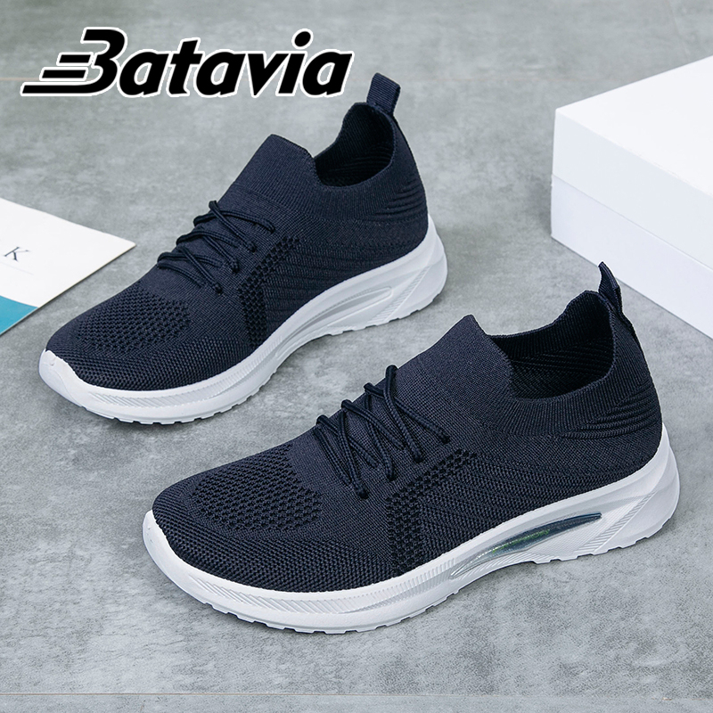 Batavia terbaru impor Sepatu rajut wanita Fashion Sepatu wanita olahraga premium perempuan rajut sepatu renda wanita sepatu lari anak perempuan Baru Shoes Sport Original Pink Hitam Abu Grey kanvas sekolah korea Onlinemall N14