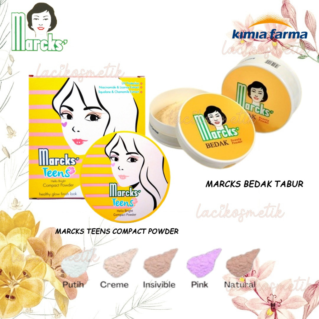 ✨LACIKOSME✨ MARCKS TEENS COMPACT POWDER - BEDAK PADAT UV PROTECTION BPOM ORIGINAL