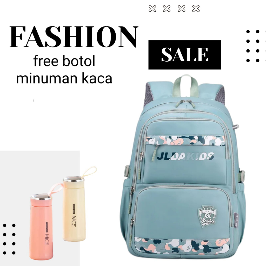 2023 Tas Punggung Ransel Wanita Import Backpack Cewek Impor (1 KG MUAT 2) JLD KIDS  FREE BOTOL