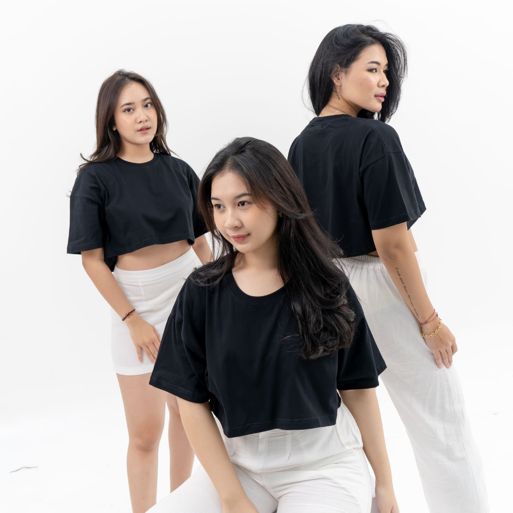 BASIC OVERSIZE CROP TOP / Top Cotton