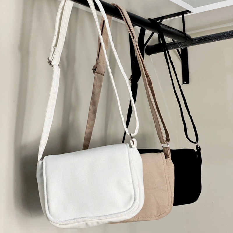 Slingbag Kanvas Tas Selempang Dan Bahu Wanita Kanvas
