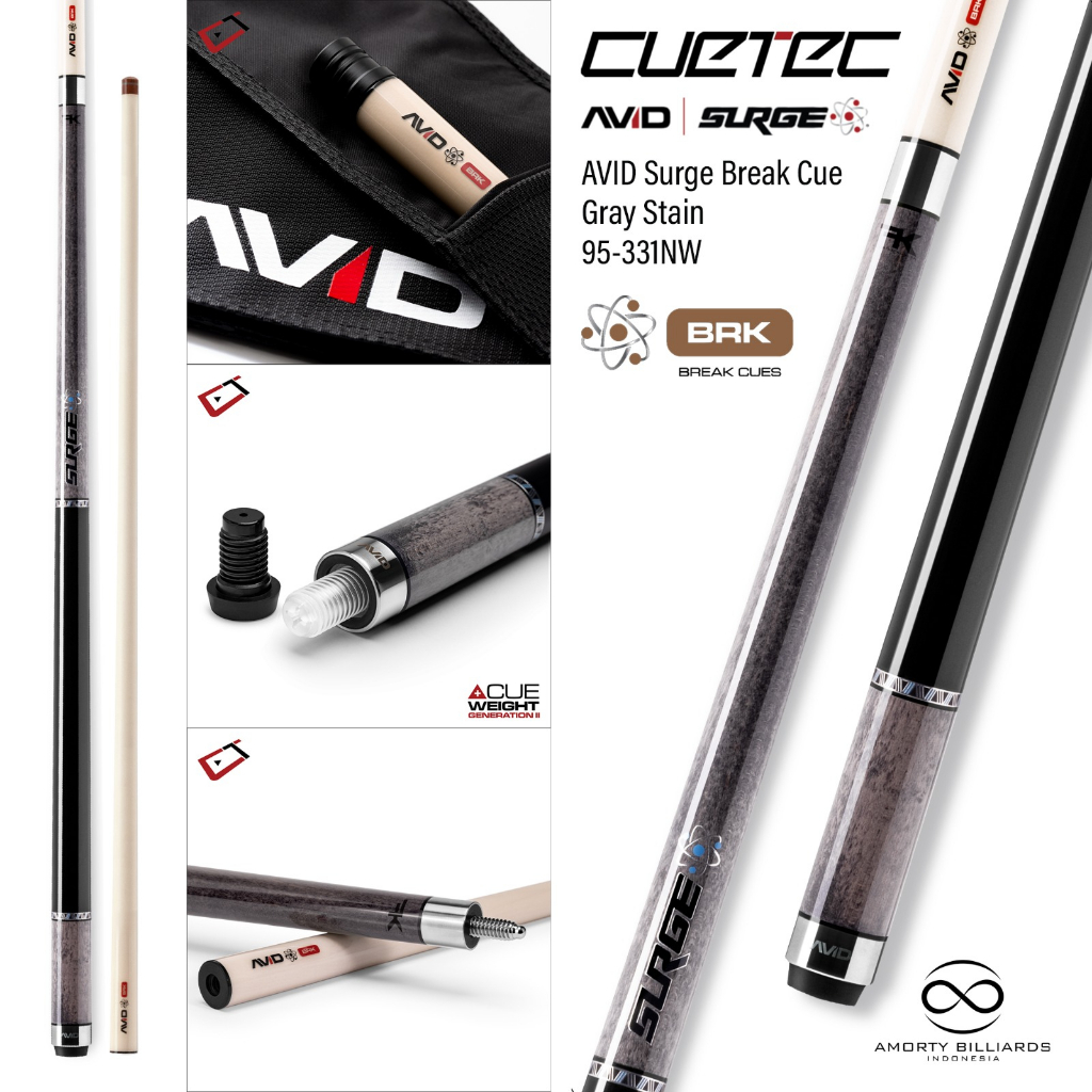 Cuetec Avid Surge Break Cue Gray Stain / Stik Billiard Break