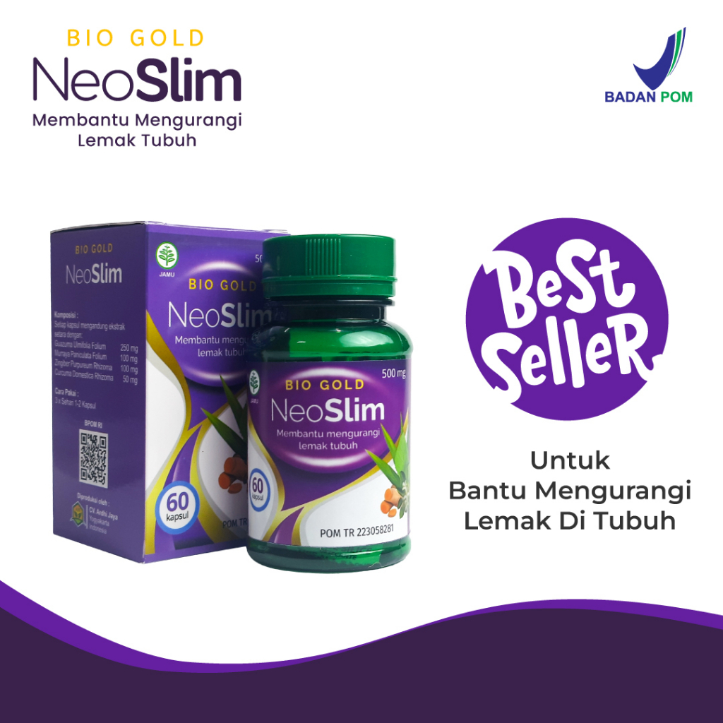 Kapsul Diet NeoSim Obat Langsing Neo Slim Bio Gold Herbal Pelangsing Alami Peluntur Lemak