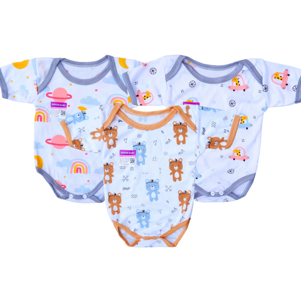 Jumper Bodysuit Sleepsuit Bayi 0-4 Bulan Motif