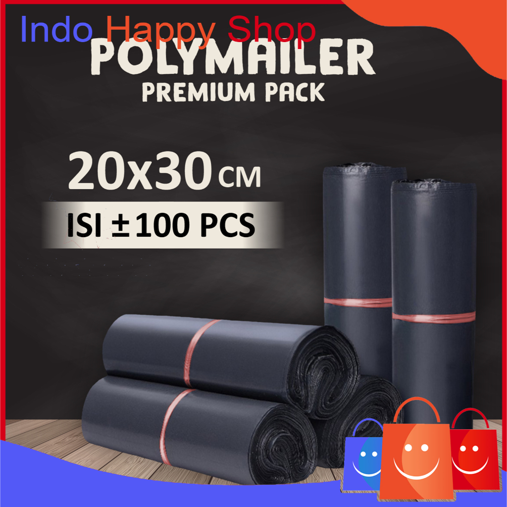 ⭐️𝐈𝐇𝐒 𝟏𝟎𝟕𝟕 𝐋𝐚𝐦𝐩𝐮𝐧𝐠⭐️Plastik Polymailer Olshop Kantong Plastik Packing Online Shop Hitam Bahan Tebal 20 x 30