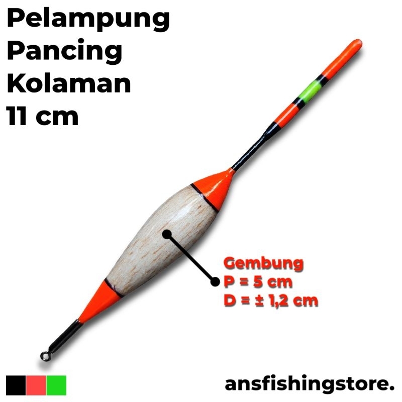 Pelampung Pancing Kolaman Kayu Balsa 11 cm - HANDMADE