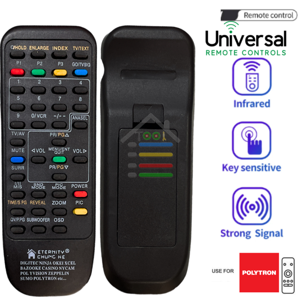 remote tv polytron digitec ninja tabung crt hitam digitec ct100 DUS