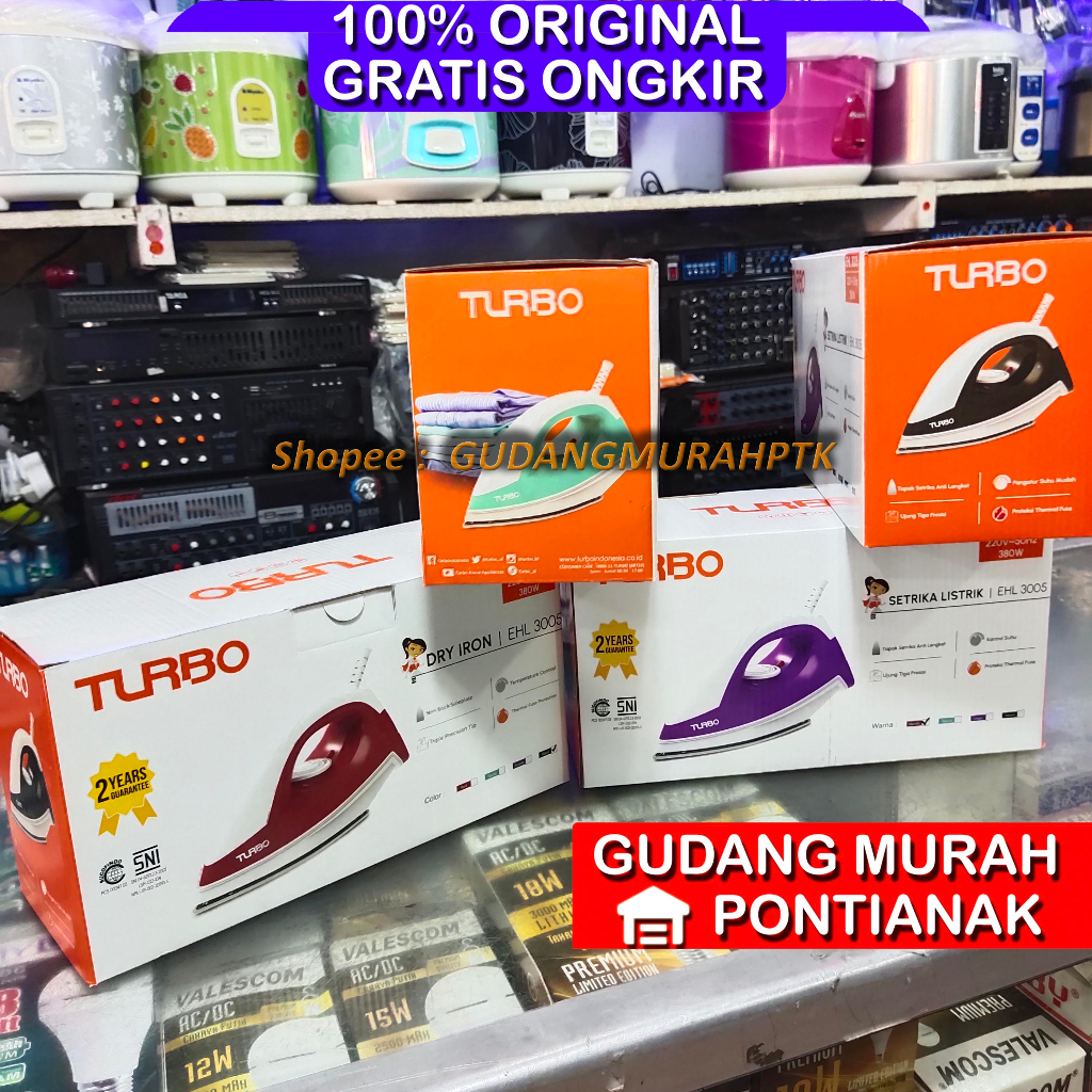 Setrika TURBO EHL3005 Anti Lengket Iron Anti Lengket Kualitas Bagus dan Awet WARNA ACAK [WARNA RANDOM}