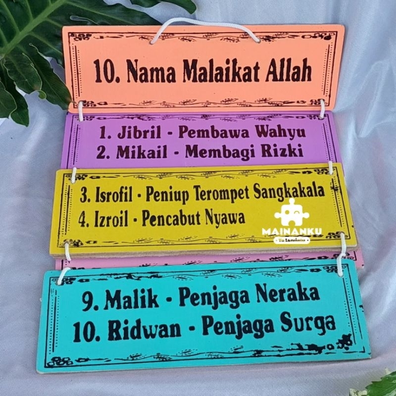 Mainan Edukasi dan Hiasan Dinding Nama Malaikat
