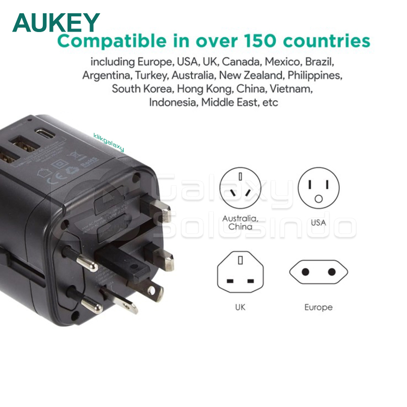 AUKEY PA-TA01 With USB Type-C &amp; USB-A Port Universal Adapter