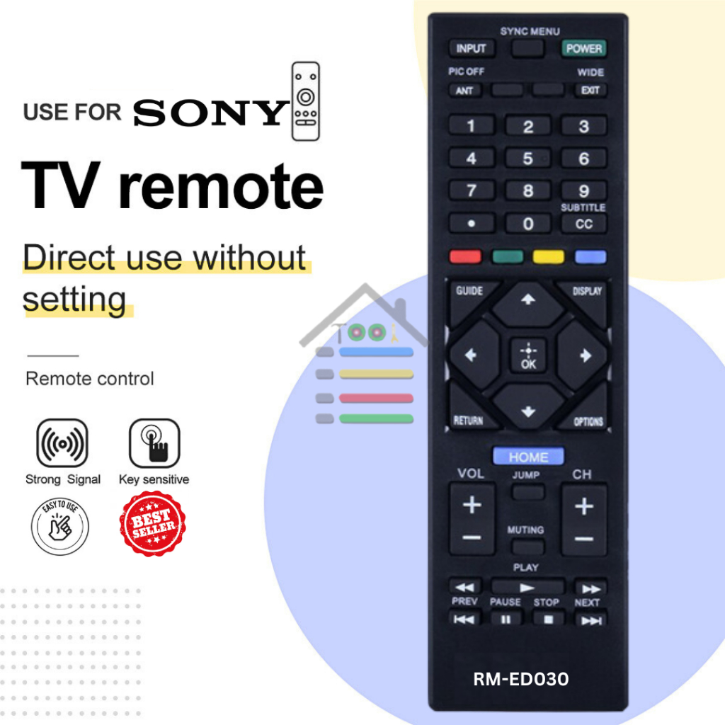 REMOTE SONY TV MULTI TABUNG  LCD LED HITAM ED030