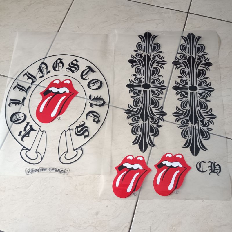 SABLON CHROME HEARTS ROLLING STONE HITAM SABLON DTF