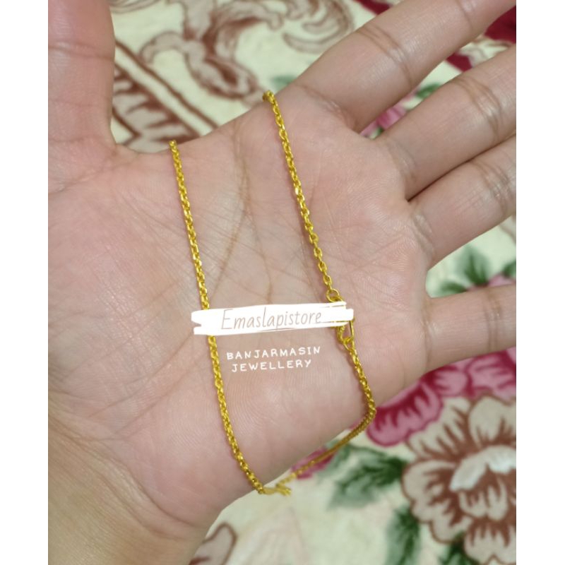 Kalung Super Mini Rantai Belitung Lapis Emas 999 Banjar