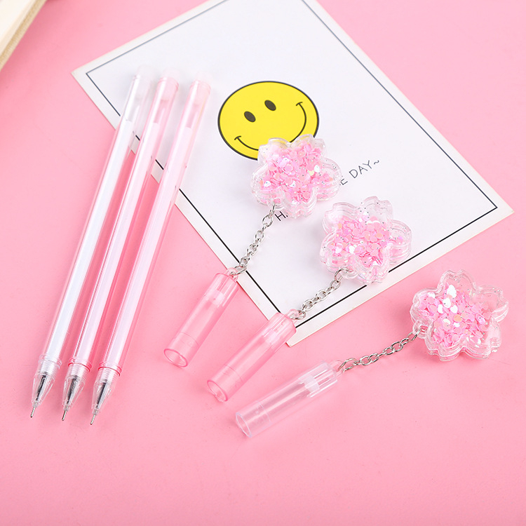 (SNAPCORNER)Pulpen Gantungan Bunga Sakura Lucu Pen Flowers Bolpoin Pink Import Murah