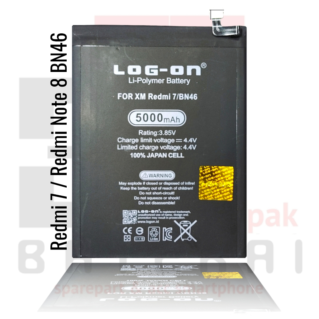 LOG - ON Baterai Xiaomi Redmi Note 8 BN46 | BN-46 Double IC Protection Battery Batre