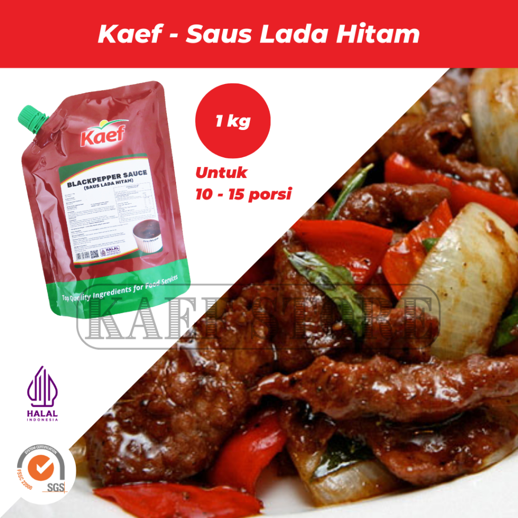 

KAEF Black Pepper Sauce 1 Kg | Saus Lada Hitam | Saus Steak | Hotpot Shabu-Shabu Bumbu Pasta
