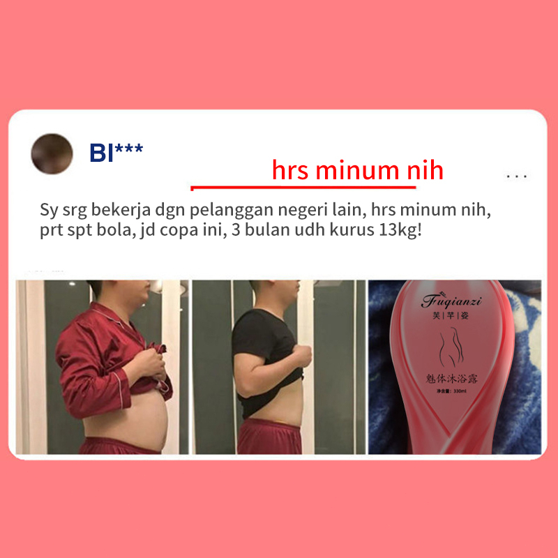 pelangsing perut buncit wanita pembakar lemak Shower Gel Pelangsing 330ml/box Tanpa olahraga tanpa diet penurunan berat badan yang cepat tanpa efek samping