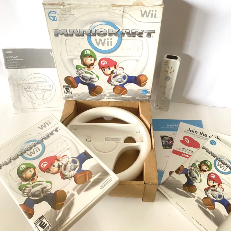 Mario kart wii bundle steering wheel original fullset