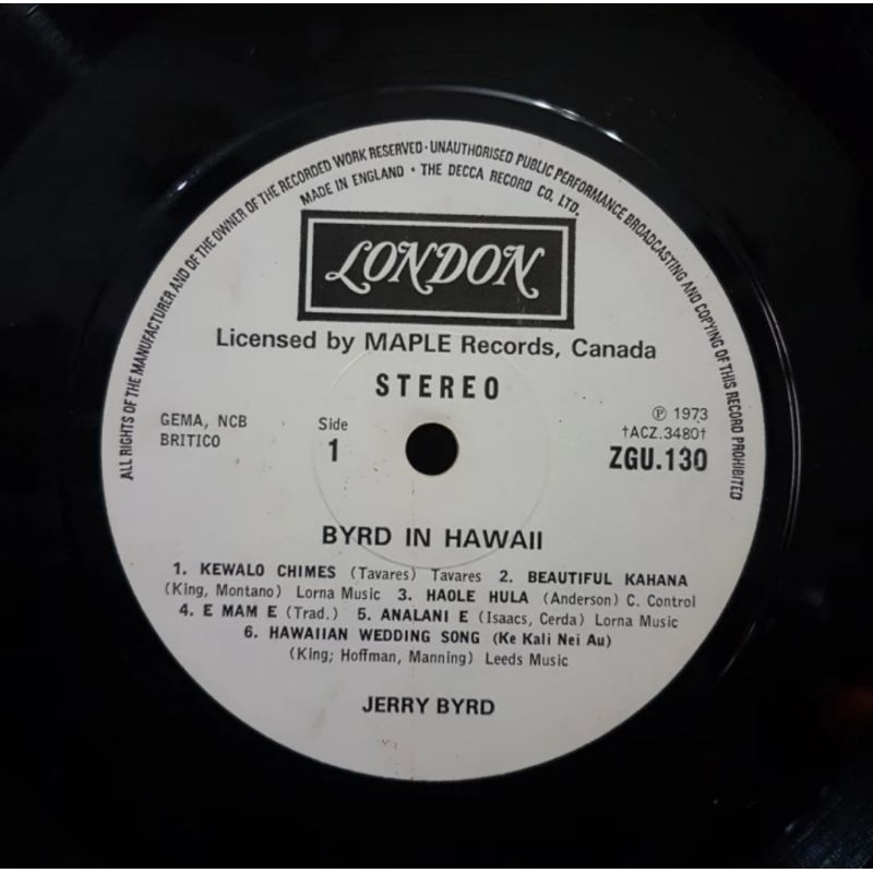 Vinyl Piringan Hitam 12 inch Jerry Byrd-Byrd In Hawaii