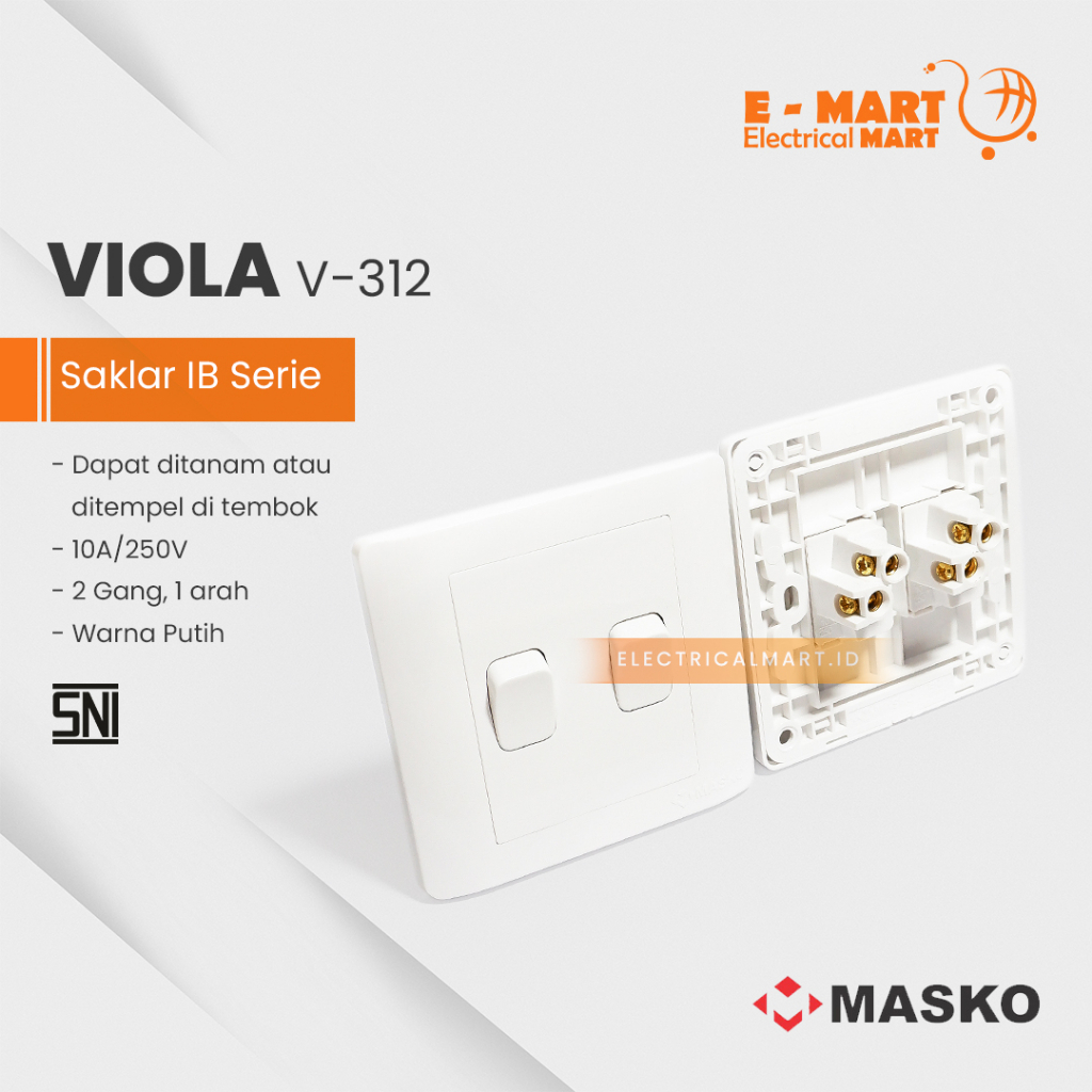 MASKO VIOLA Saklar Double / Saklar SERI V-312 kecil