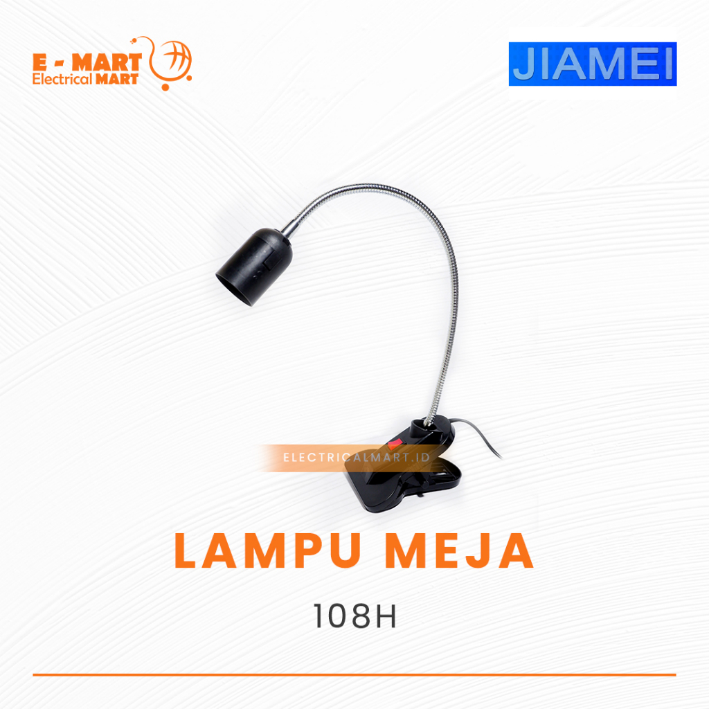 JIAMEI Lampu Meja Belajar Jepit Minimalis Hitam Sorot E27